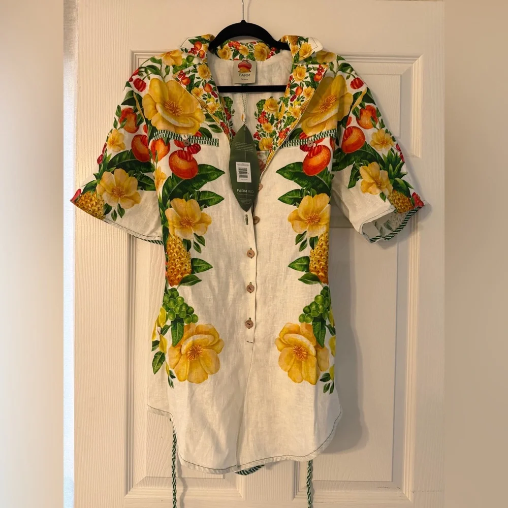Farm Rio Linen Romper - Picture 3 of 7